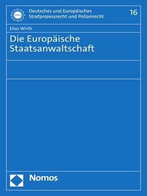 cover image of Die Europäische Staatsanwaltschaft
